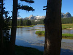 Leaving the Meadow, the trail enters the forest and emerges in a landscape of granite