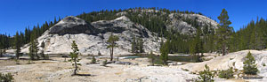 The mountains, the hills, the ground - even the river bed - are all solid granite. Little drops in elevation create gurgling cascades and swirling pools