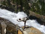 Zen moment, morning of day 2 beside Waterwheel Falls