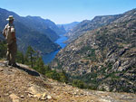 The trail leaves the Tuolumne before Hetch Hetchy and climbs straight up the mountain