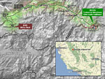 Trail map of Grand Canyon of the Tuolumne hike in Yosemite National Park, CA