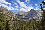 Awesome pyramidal E. Vidette Peak towers above the canyon south to Forester Pass