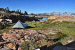 Camping on the large alpine plateau north of Red Peak Pass