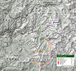 Map, Clark Range via Tuolumne Meadows