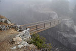 Bridge over deep chasm east of Bear Paw Meadow