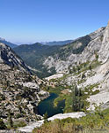 Lower Hamilton Lake and the canyon down to Bear Paw Mdw., Moro Rock visible in distant center