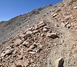 Near the top of Black Rock Pass, the grade is extremely steep, in places almost 40 degrees