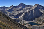 Columbine Lake(top), Cyclamen Lake and Spring Lake, below massive sheer cliffs