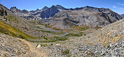 From the top of Black Rock Pass, the trail switchbacks endlessly down and still remains high above the canyon floor.