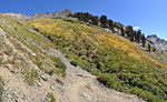 Looking back up to Black Rock Pass (top left), almost a mile up the mountain