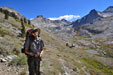 Information Ranger Leslie, here below Spring Lake, on a week-long solo trek