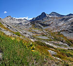 Looking east back up to the lakes basin