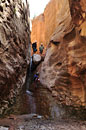 Another careful descent over slippery rocks in to a pool