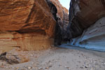 As the sun comes up, color begins to return to Paria Canyon. It's only 8 miles from the confluence to my car at Whitehouse campground.