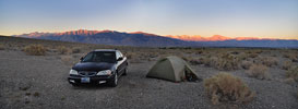 Dawn, east of Bishop, dispersed car camping