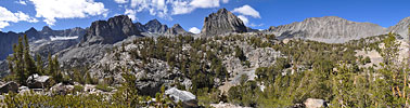 View southwest on the trail to Sixth Lake