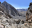 Contemplating the descent down the sheer dropoff that is Jigsaw Pass. 40mph wind gusts howled  - Don't do it!