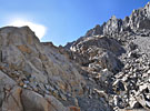 Rugged terrain of the east approach to Jigsaw Pass