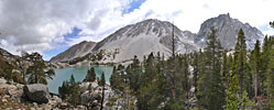 Silt from adjacent Palisade Glacier causes the vivid aqua color of Third Lake