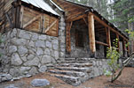 The big porch overlooks the creek